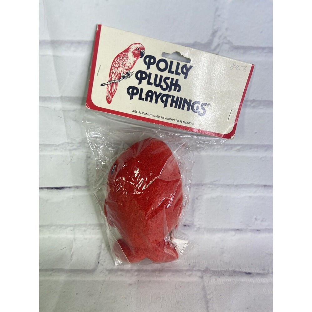 Edie Creations Polly Plush Playthings Terry Cloth Plush Stuffed Red Whale Fish